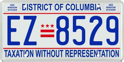 DC license plate EZ8529