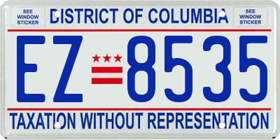 DC license plate EZ8535