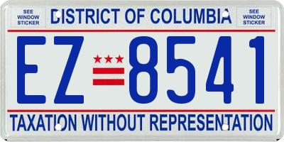 DC license plate EZ8541