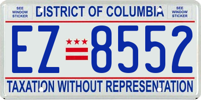 DC license plate EZ8552