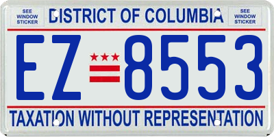 DC license plate EZ8553