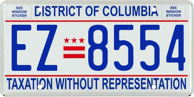 DC license plate EZ8554