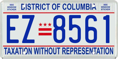 DC license plate EZ8561