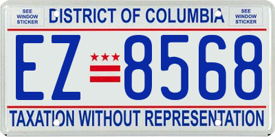 DC license plate EZ8568