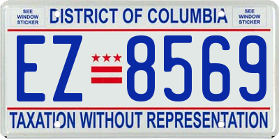 DC license plate EZ8569