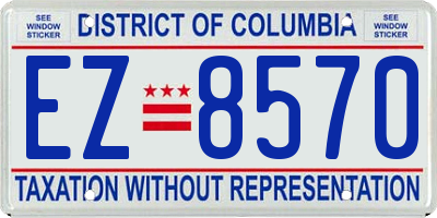 DC license plate EZ8570