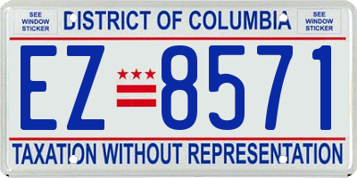 DC license plate EZ8571