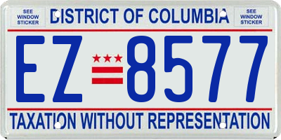 DC license plate EZ8577