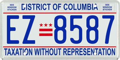 DC license plate EZ8587