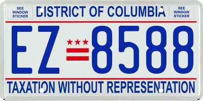 DC license plate EZ8588