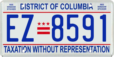 DC license plate EZ8591