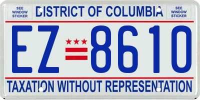 DC license plate EZ8610