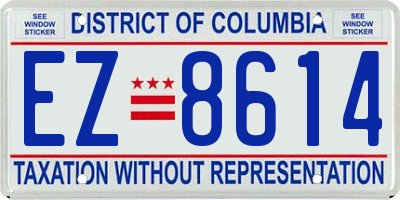 DC license plate EZ8614