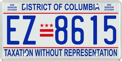 DC license plate EZ8615