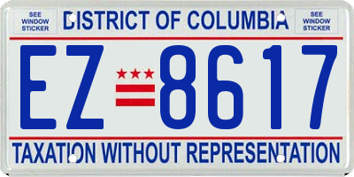 DC license plate EZ8617