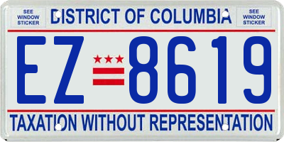 DC license plate EZ8619