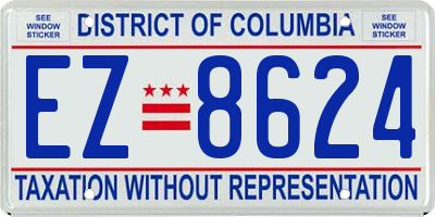 DC license plate EZ8624