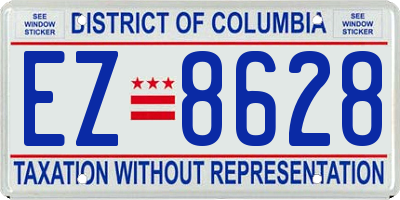 DC license plate EZ8628