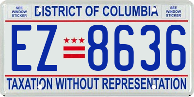 DC license plate EZ8636
