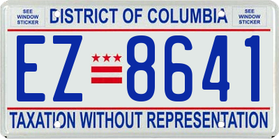 DC license plate EZ8641