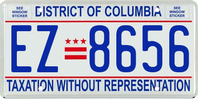 DC license plate EZ8656