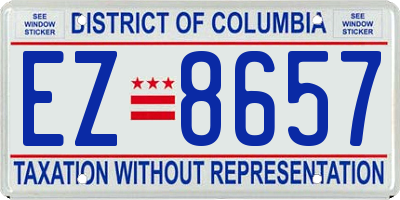 DC license plate EZ8657