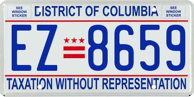 DC license plate EZ8659