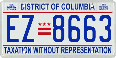 DC license plate EZ8663