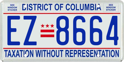 DC license plate EZ8664