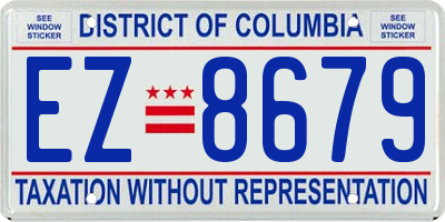 DC license plate EZ8679