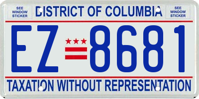 DC license plate EZ8681