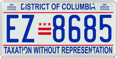 DC license plate EZ8685