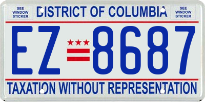 DC license plate EZ8687