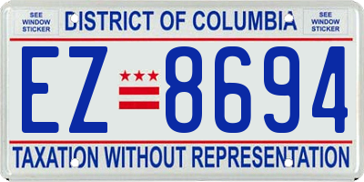 DC license plate EZ8694