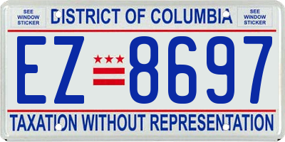 DC license plate EZ8697