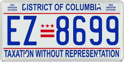 DC license plate EZ8699