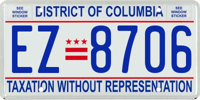 DC license plate EZ8706