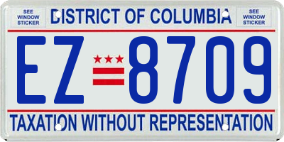 DC license plate EZ8709