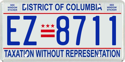 DC license plate EZ8711