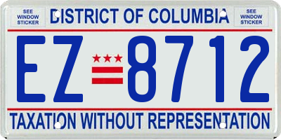 DC license plate EZ8712