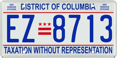 DC license plate EZ8713