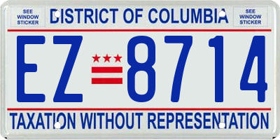 DC license plate EZ8714