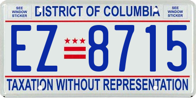 DC license plate EZ8715