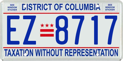 DC license plate EZ8717