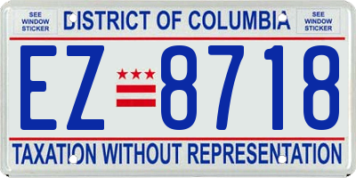 DC license plate EZ8718