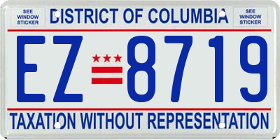 DC license plate EZ8719