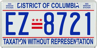 DC license plate EZ8721