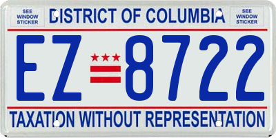 DC license plate EZ8722