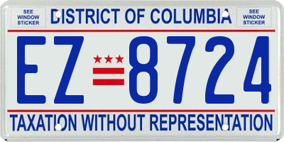 DC license plate EZ8724