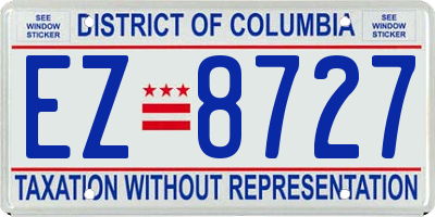 DC license plate EZ8727